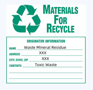 hulladék címke példa az anyagok reciclare.png számára